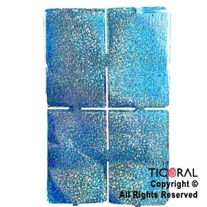 CORTINA DE CUADROS METALIZADA HOLOGRAFICA CELESTE LASER 2 MT X 1MT x 1